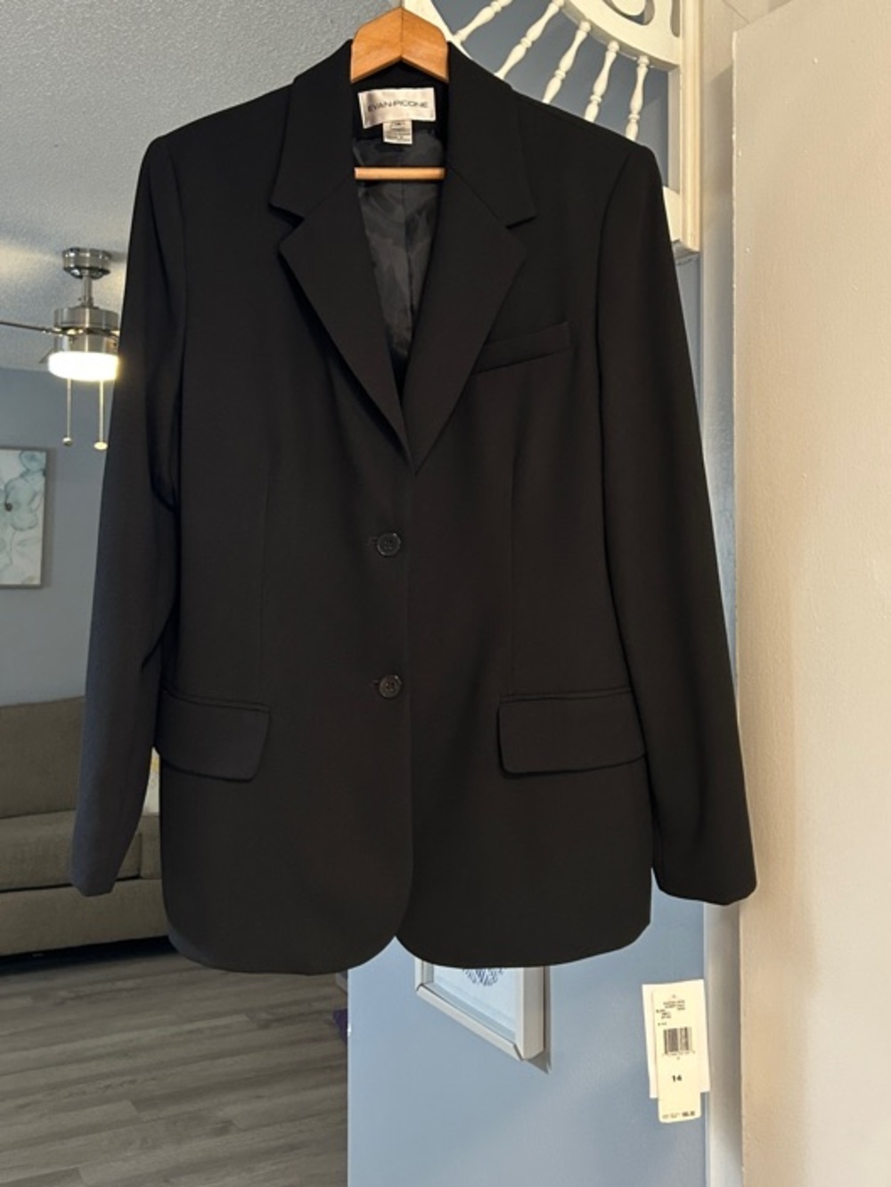 NWT Evan Picone Vintage Women’s Size 14 Black Tailored Women's Blazer Jacket